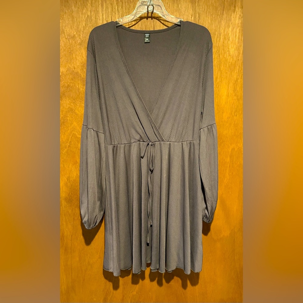 Grayish purple dress.